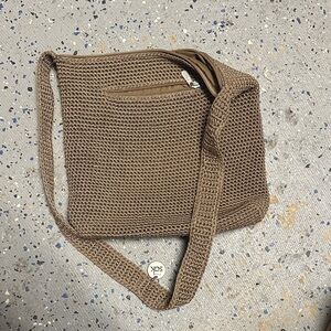 The Sak Brown Crochet Crossbody Bag